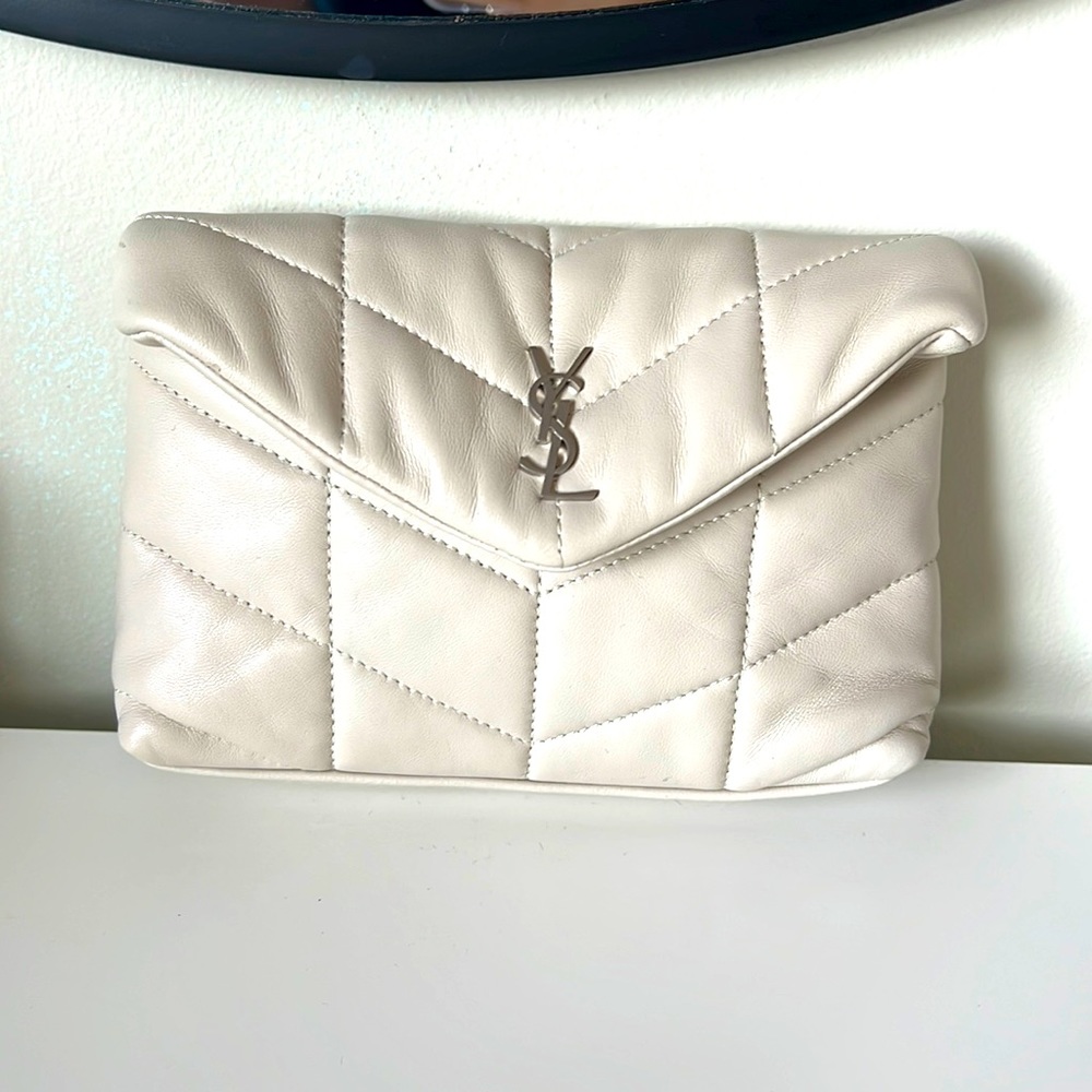 YSL PUFFER SMALL POUCH IN QUILTED